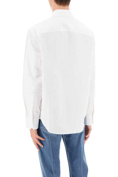 Versace 皮革肩帶襯衫 1012146 1A08973 光學白