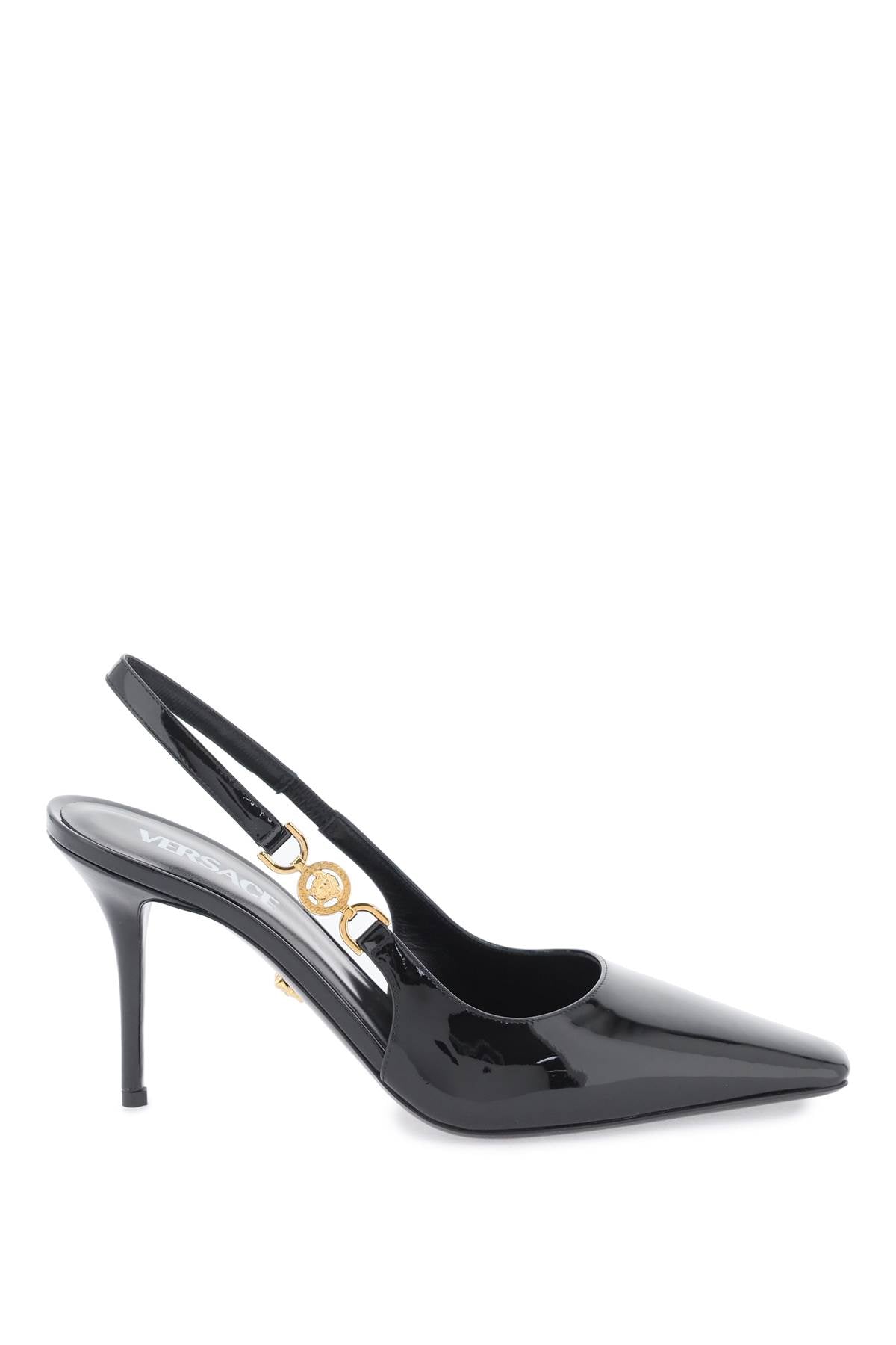 Versace 美杜莎 '95 露跟高跟鞋 1012428 D2VE 黑色 VERSACE 金色