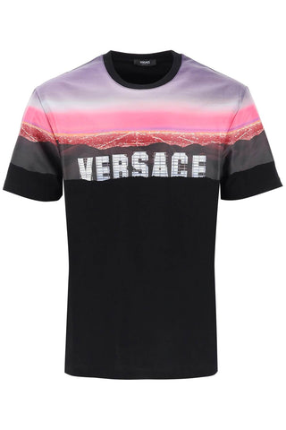 Versace versace hills t-shirt 1012926 1A09337 BLACK PRINT