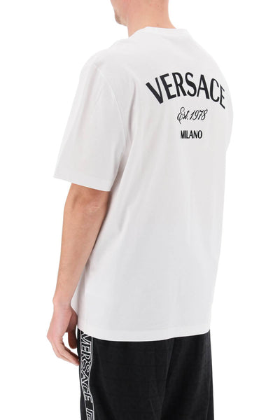 Versace milano stamp crew-neck t-shirt 1013302 1A09865 WHITE