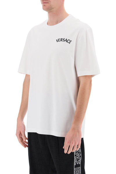 Versace 米蘭郵票圓領 T 卹 1013302 1A09865 白色