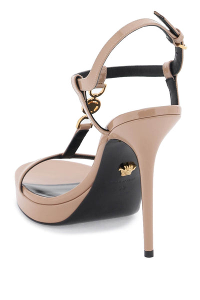 Versace medusa '95 patent leather sandals 1013713 D2VE BLUSH VERSACE GOLD