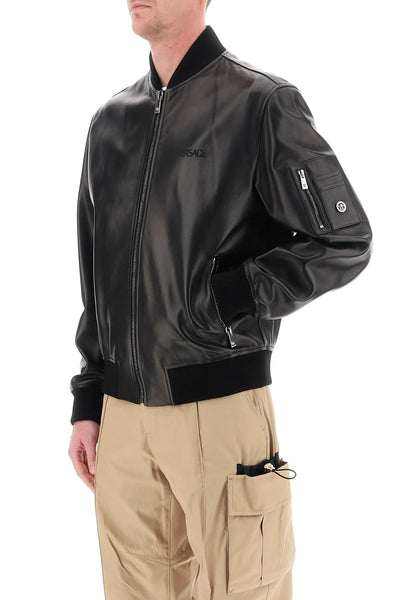 Versace leather bomber jacket 1013867 1A09813 BLACK