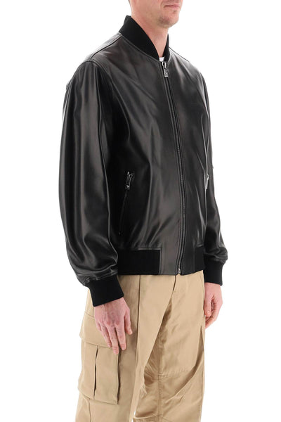 Versace leather bomber jacket 1013867 1A09813 BLACK