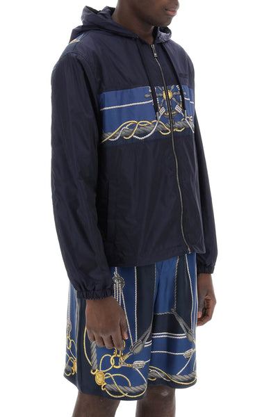Versace versace nautical hooded jacket 1013939 1A09842 BLUE GOLD