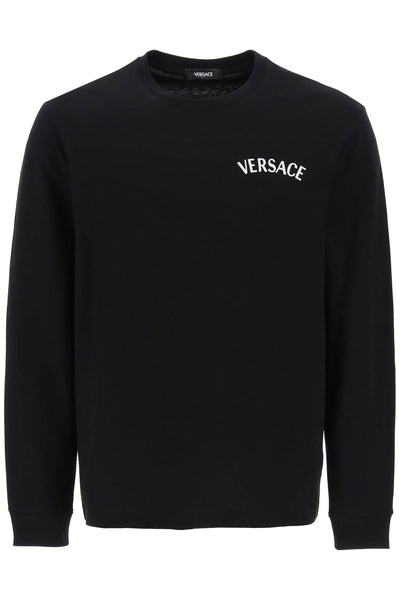 Versace milano stamp long-sleeved t-shirt 1013947 1A09865 BLACK