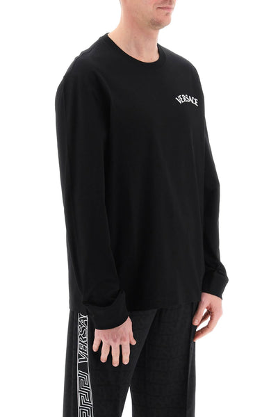 Versace milano stamp long-sleeved t-shirt 1013947 1A09865 BLACK