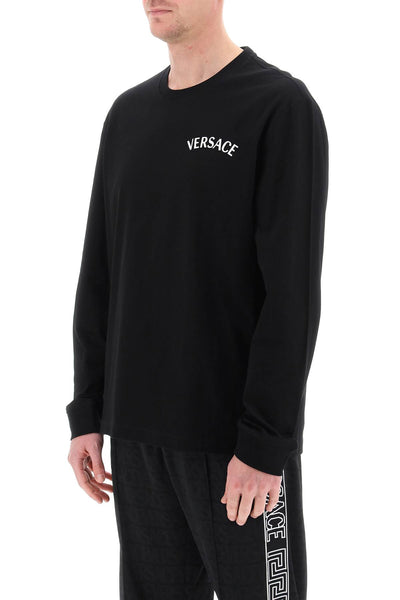 Versace milano stamp long-sleeved t-shirt 1013947 1A09865 BLACK