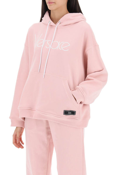 Versace hoodie with 1978 re-edition logo 1014290 1A10157 PINK WHITE