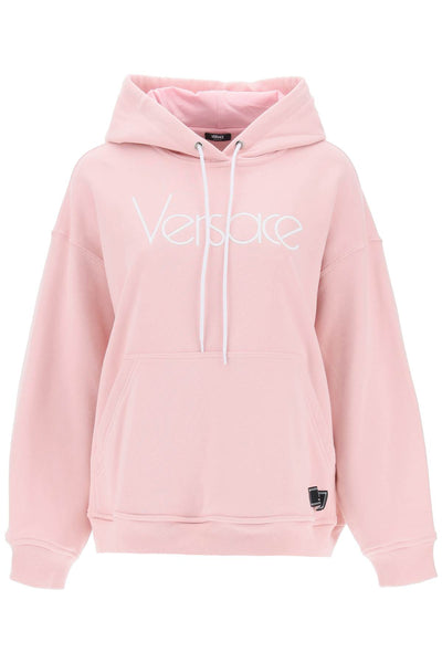 Versace hoodie with 1978 re-edition logo 1014290 1A10157 PINK WHITE
