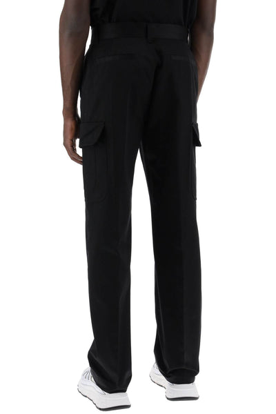 Versace cotton gabardine cargo pants in 1015131 1A10683 BLACK