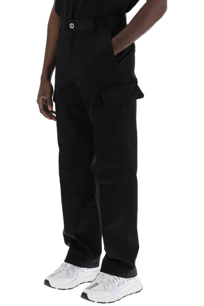 Versace cotton gabardine cargo pants in 1015131 1A10683 BLACK