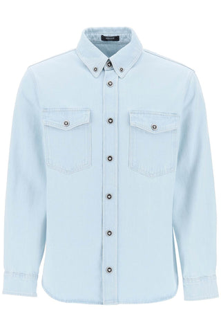 Versace "medusa denim shirt 1015278 1A10425 LIGHT BLUE ICE