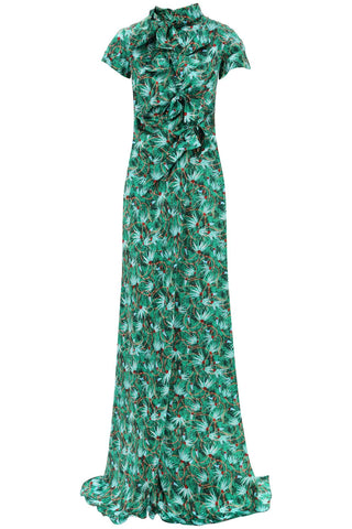 Saloni maxi floral dress kelly with bows 10159 2000 PADMA EMERALD