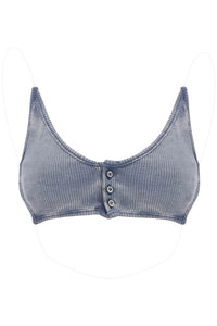 Y project invisible strap crop top with spaghetti 104TO003 J100 BLUE BLUE WASHED