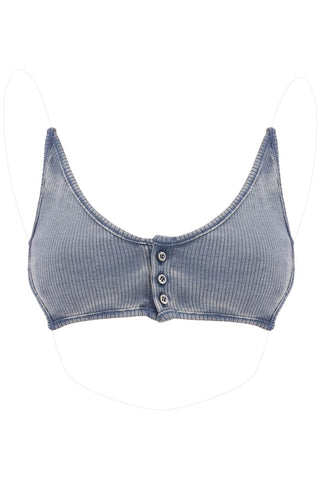 Y project invisible strap crop top with spaghetti 104TO003 J100 BLUE BLUE WASHED
