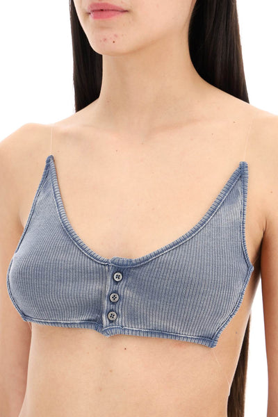 Y project invisible strap crop top with spaghetti 104TO003 J100 BLUE BLUE WASHED