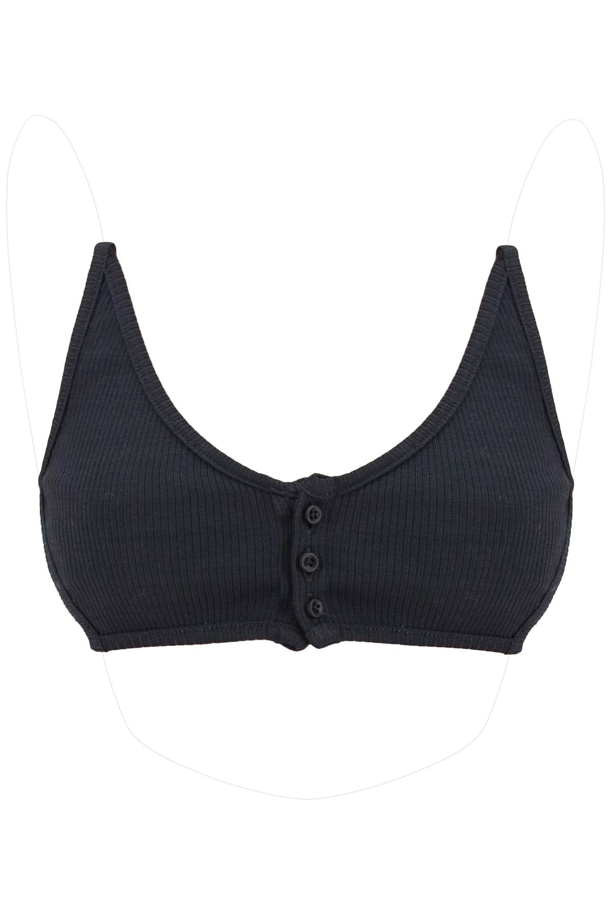 Y project invisible strap crop top with spaghetti 104TO003 J100 VINT VINTAGE BLACK