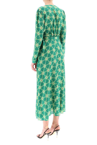 Saloni 'lea' long shirt dress in silk crepe 10600 1791 NEBULA
