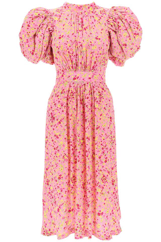 Rotate jacquard dress with puffy sleeves 1101101100 FUCHSIA PINK COMB
