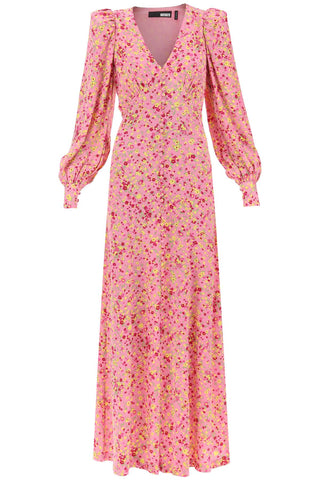 Rotate maxi shirt dress with bouffant sleeves 1101171100 FUCHSIA PINK COMB