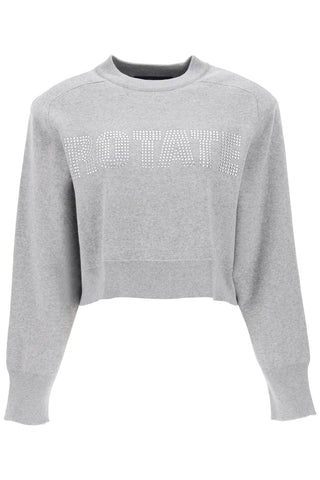Rotate cropped sweater with rhinestone-studded logo 1111521522 LUNAR ROCK
