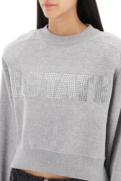 Rotate cropped sweater with rhinestone-studded logo 1111521522 LUNAR ROCK