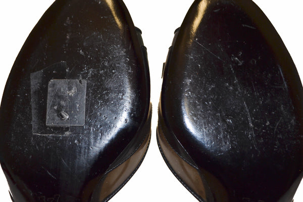 Louis Vuitton Black Leather Rubber Bow Sandal Size 38