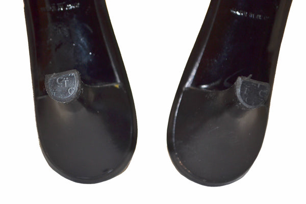 路易·威登（Louis Vuitton）黑色皮革橡膠弓涼鞋38