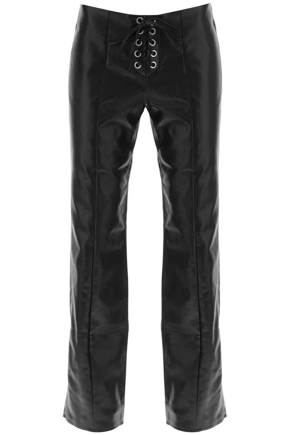 Rotate straight-cut pants in faux leather 111486100 BLACK