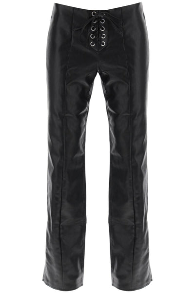 Rotate straight-cut pants in faux leather 111486100 BLACK