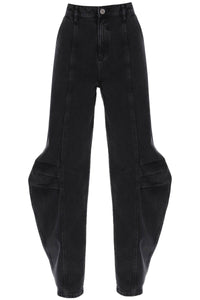 Rotate baggy jeans with curved leg 111781256 BLACK WASHED