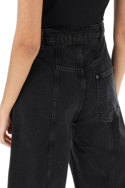 Rotate baggy jeans with curved leg 111781256 BLACK WASHED