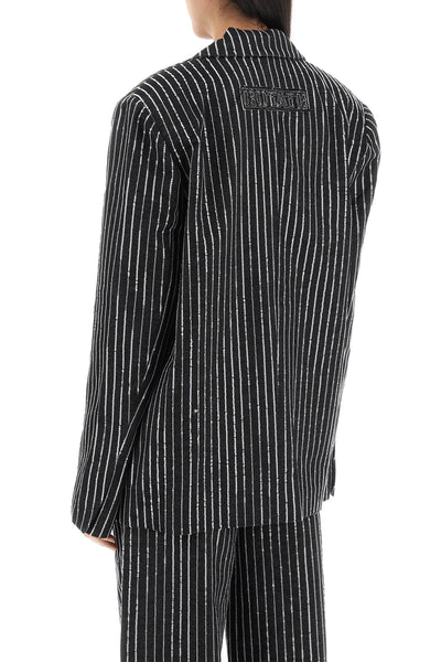 Rotate blazer with sequined stripes 112029100 BLACK