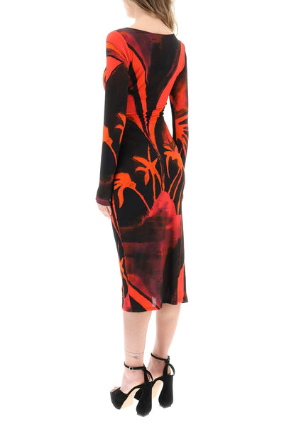 Louisa ballou 'summer solstice' jersey midi dress 114103 QUEEN S GAMBIT