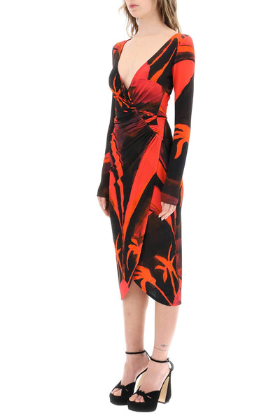 Louisa ballou 'summer solstice' jersey midi dress 114103 QUEEN S GAMBIT