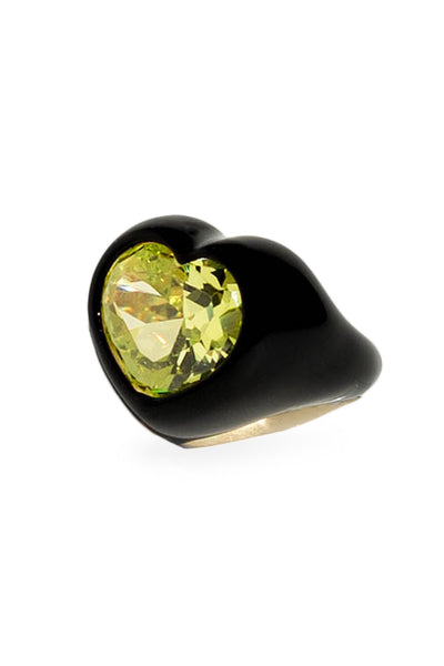 Dans les rues lux heart ring 115 BLACK AND GREEN