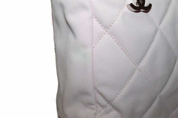 香奈兒粉紅色的Biarritz帆布皮革手提袋