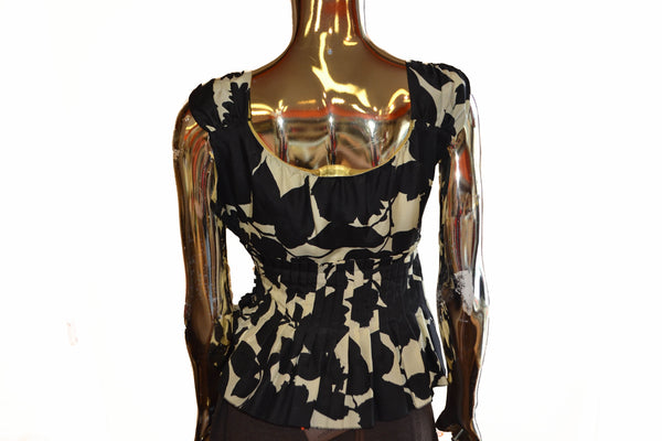 Moschino Black And Beige Floral Tank Top Size 4