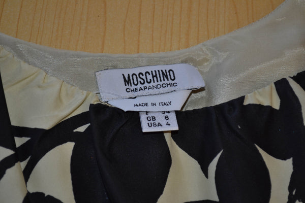 Moschino Black And Beige Floral Tank Top Size 4