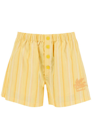 Etro striped shorts with logo embroidery 12252 1666 YELLOW