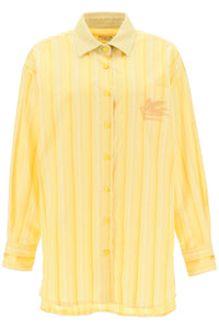 Etro 條紋迷你襯衫洋裝 12411 1666 黃色