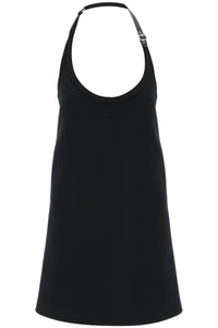 Courreges mini dress with strap and buckle detail. 124CRO377PL0007 BLACK