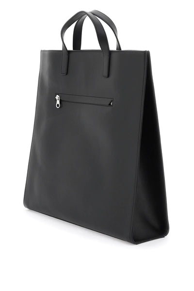 Courreges smooth leather heritage tote bag in 9 124GSA087CR0027 BLACK