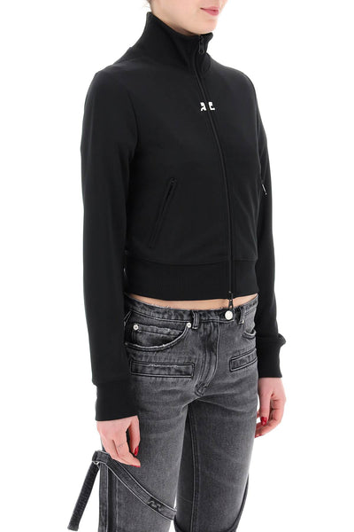 Courreges interlock jersey track jacket for athletic 124JVE010JS0091 BLACK