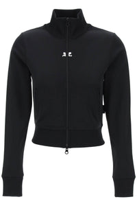 Courreges interlock jersey track jacket for athletic 124JVE010JS0091 BLACK