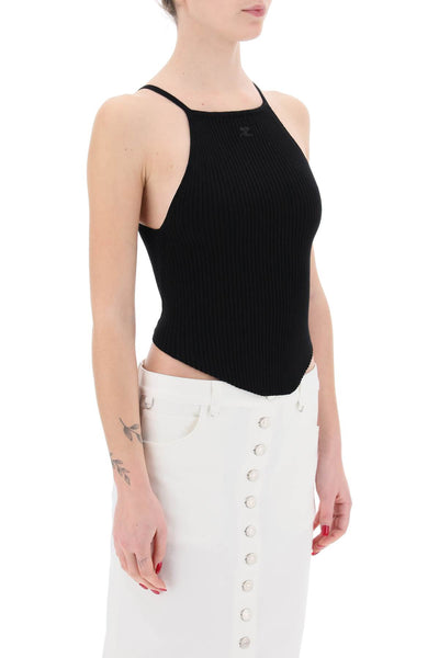 Courreges "ribbed knit holistic top 124MDE074FI0001 BLACK