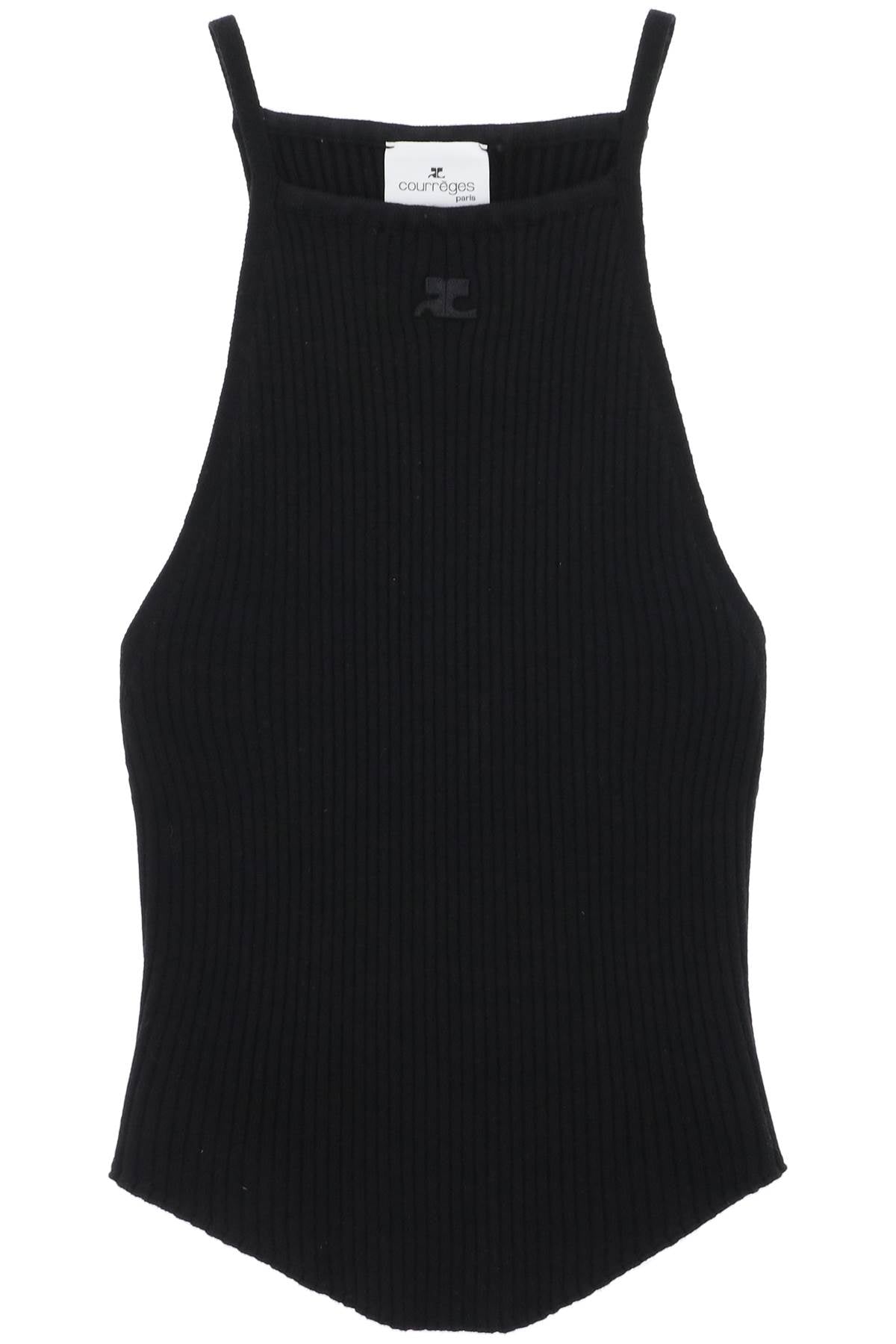 Courreges "ribbed knit holistic top 124MDE074FI0001 BLACK