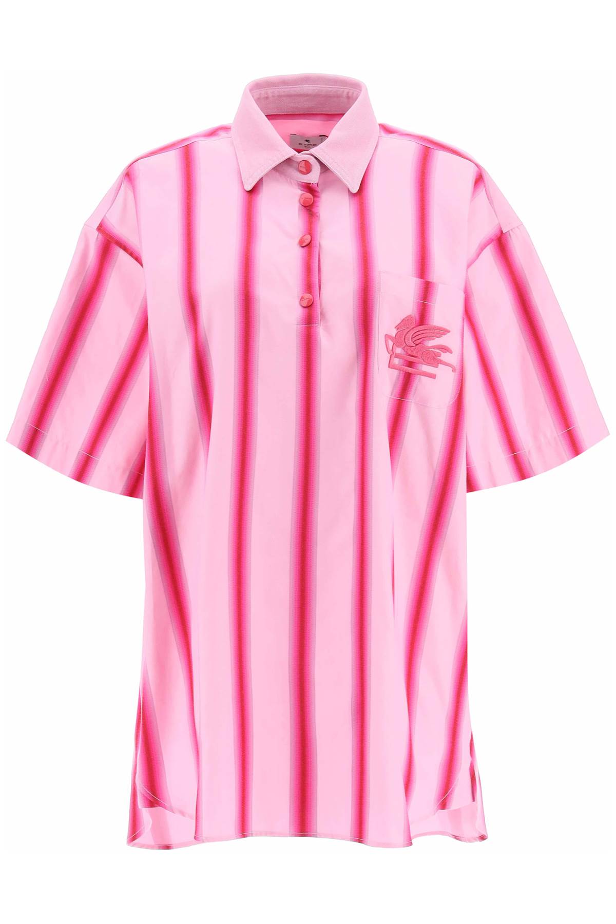 Etro striped mini shirt dress 12614 1665 PINK