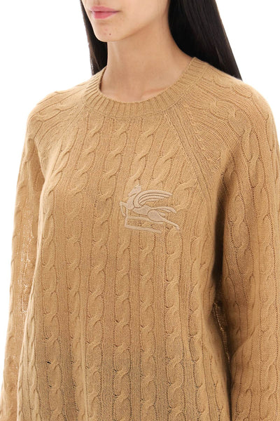 Etro cashmere sweater with pegasus embroidery 12793 9200 BEIGE
